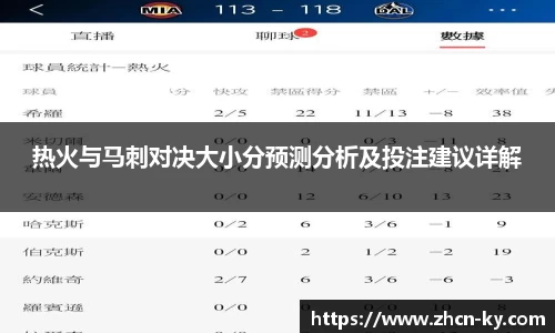热火与马刺对决大小分预测分析及投注建议详解